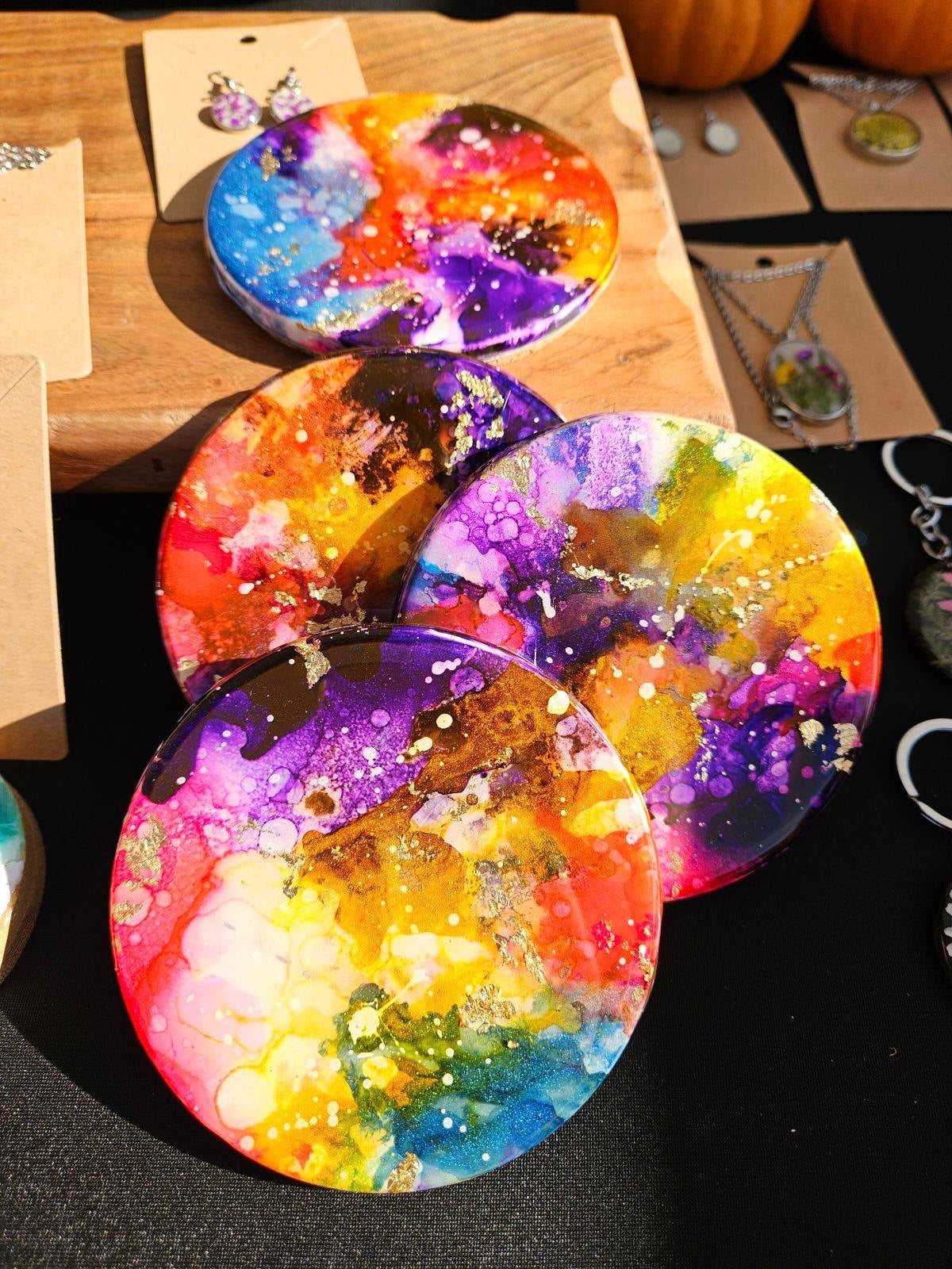 Tye Dye Resin Coasters (Set of 4)