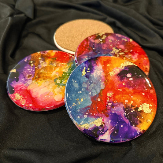 Tye Dye Resin Coasters (Set of 4)