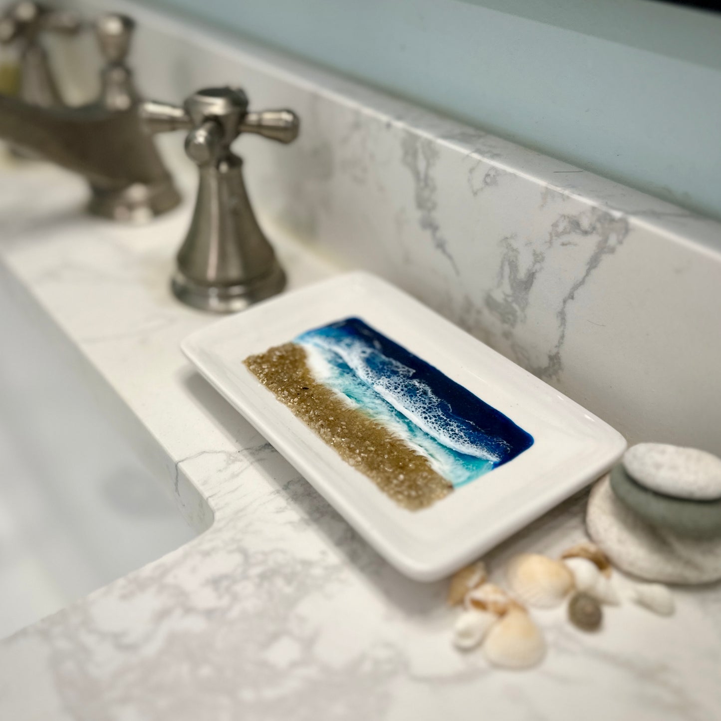 Soap Dish Resin Beach Waves