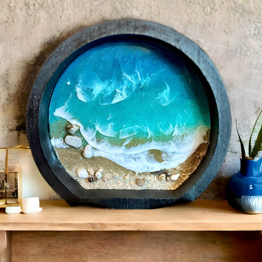 Semi-circle Beach Scene Home Decor **SOLD**